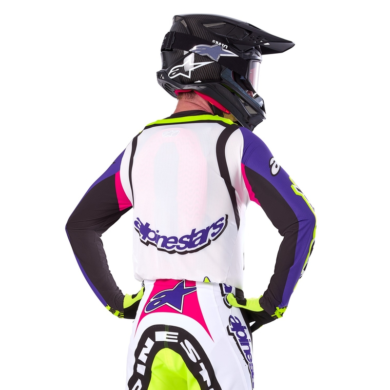 Alpinestars Supertech SX motocross dres limitirano izdanje Dirt Studios bijelo-ljubičasto-ružičasto-fluo žuto