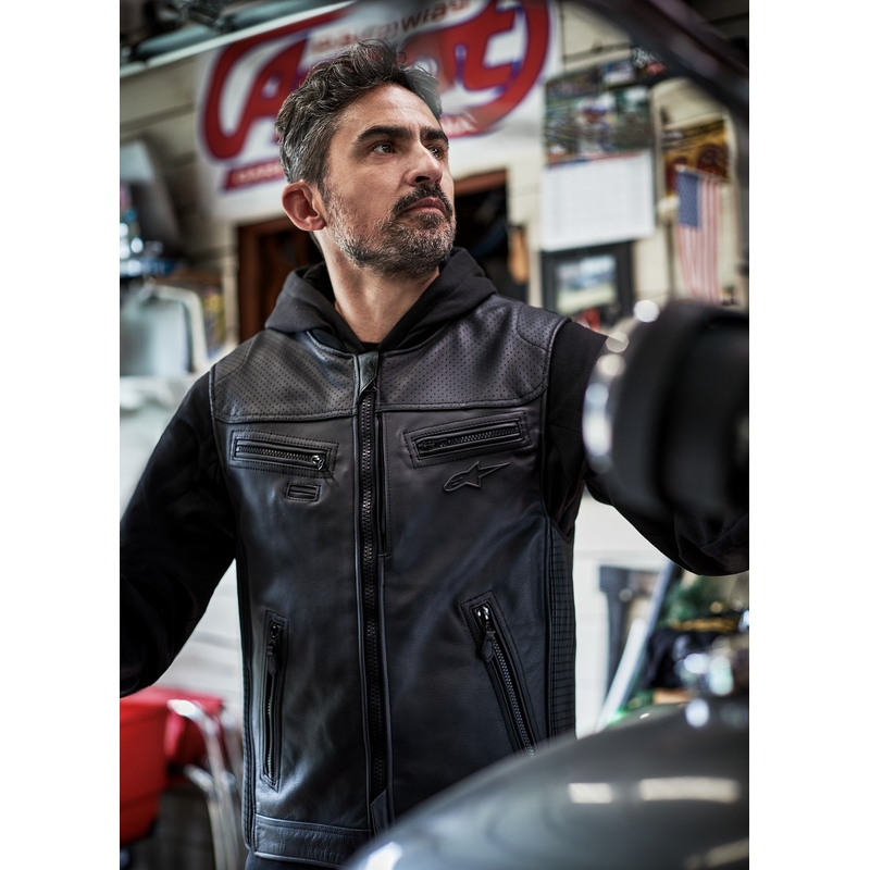 Alpinestars TECH-AIR®3 V2 LEATHER system airbag prsluk crni