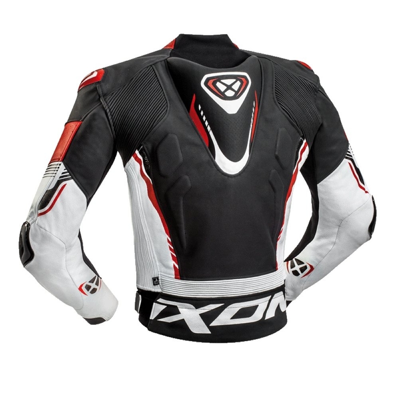 Motoristička jakna IXON Vortex 2 crno-bijelo-crvena rasprodaja