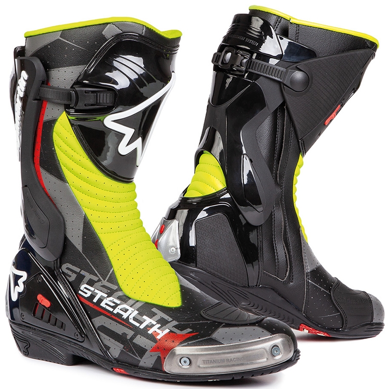 Motociklističke čizme Stylmartin Stealth Evo Air crno-fluo žute