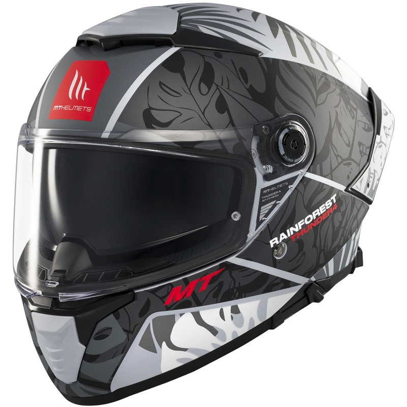 Integralna motociklistička kaciga MT Thunder 4 SV Rainforest mat crno-bijela