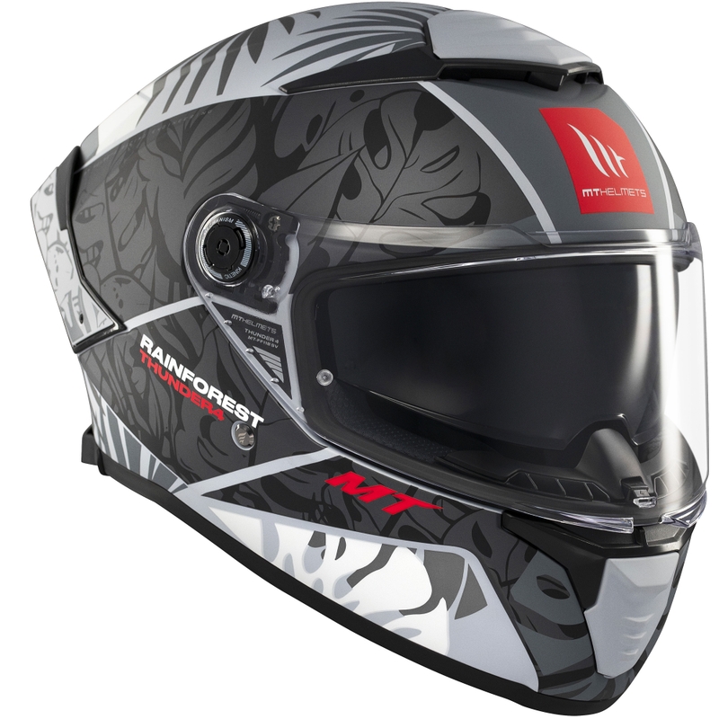 Integralna motociklistička kaciga MT Thunder 4 SV Rainforest mat crno-bijela