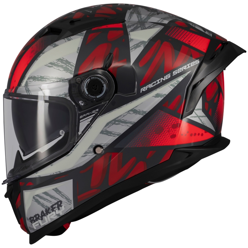 Integralna motociklistička kaciga MT Braker SV Fury crno-sivo-crvena