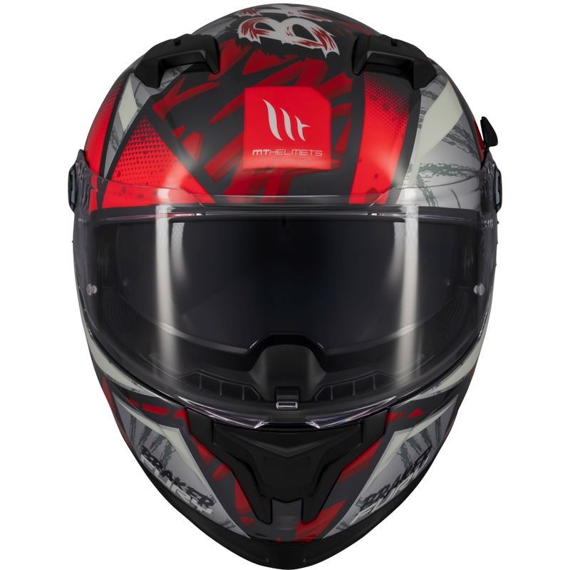 Integralna motociklistička kaciga MT Braker SV Fury crno-sivo-crvena