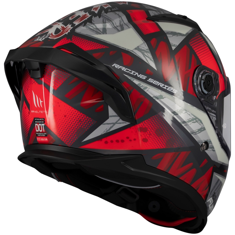 Integralna motociklistička kaciga MT Braker SV Fury crno-sivo-crvena