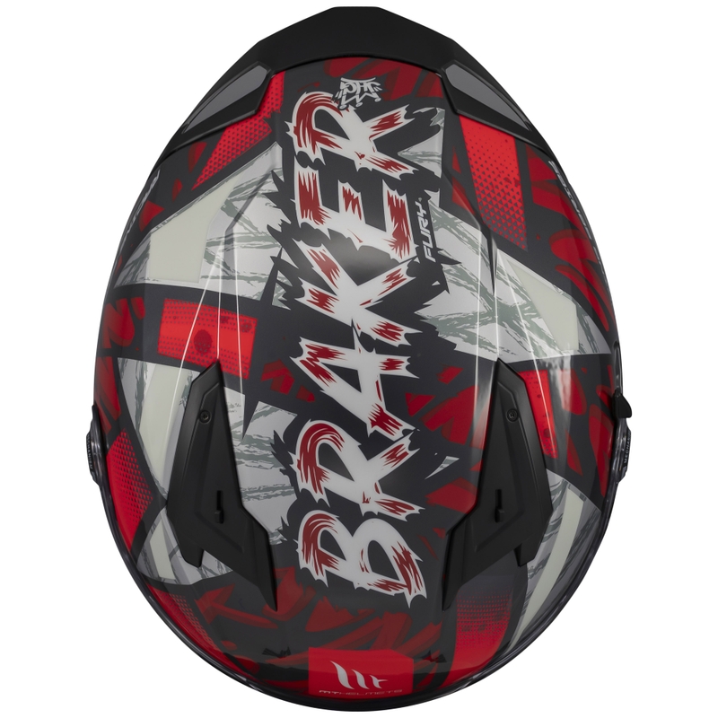 Integralna motociklistička kaciga MT Braker SV Fury crno-sivo-crvena