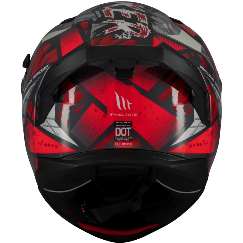 Integralna motociklistička kaciga MT Braker SV Fury crno-sivo-crvena