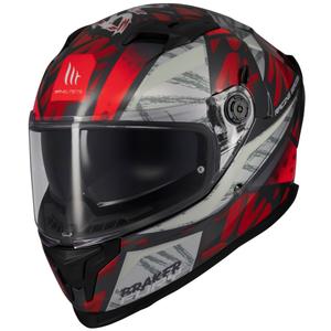 Integralna motociklistička kaciga MT Braker SV Fury crno-sivo-crvena