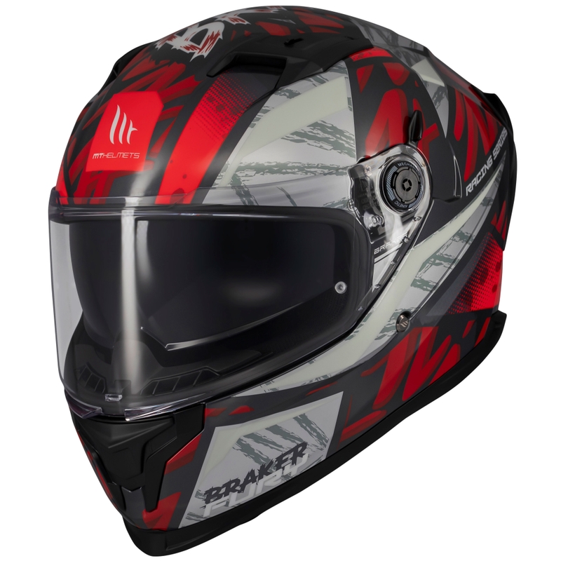 Integralna motociklistička kaciga MT Braker SV Fury crno-sivo-crvena