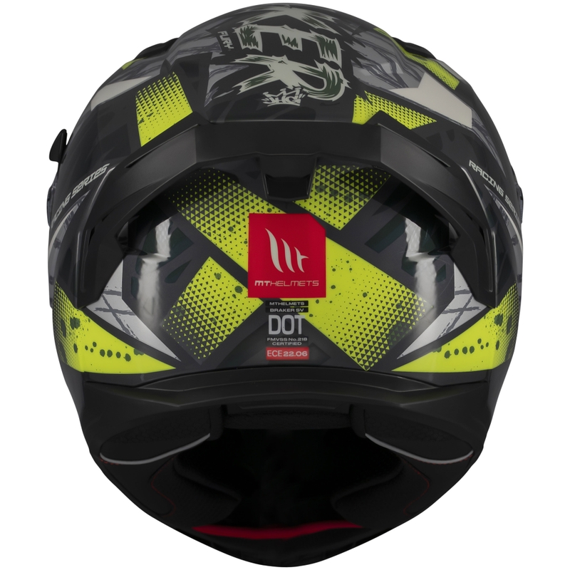 Integralna moto kaciga MT Braker SV Fury sivo-fluo žuta