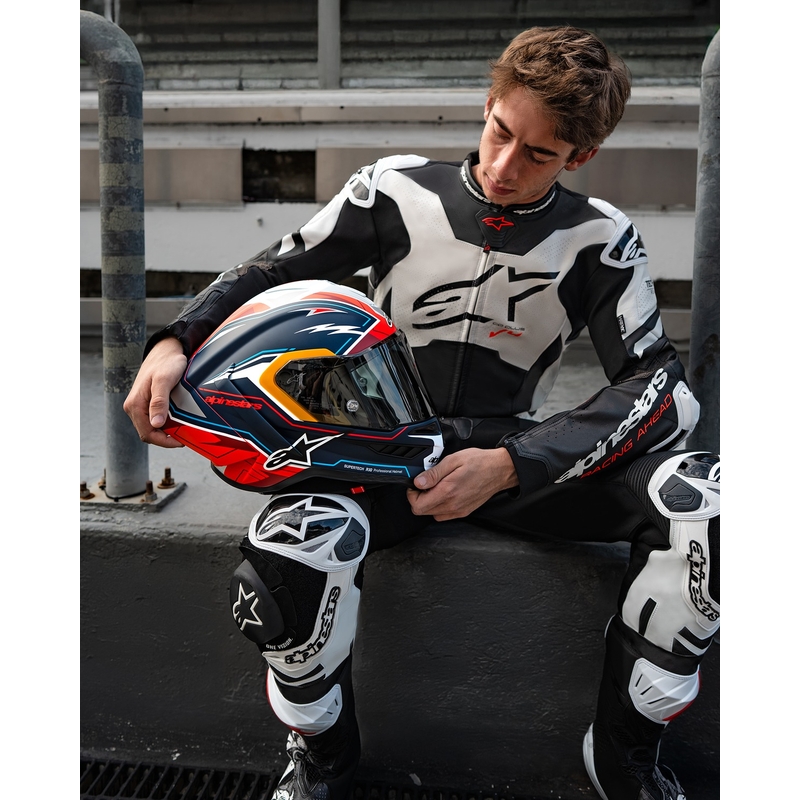 Alpinestars Supertech R-10 Limited Edition Pedro Acosta motociklistička kaciga s punim licem Mat plavo-crveno-bijela