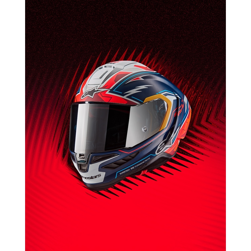Alpinestars Supertech R-10 Limited Edition Pedro Acosta motociklistička kaciga s punim licem Mat plavo-crveno-bijela