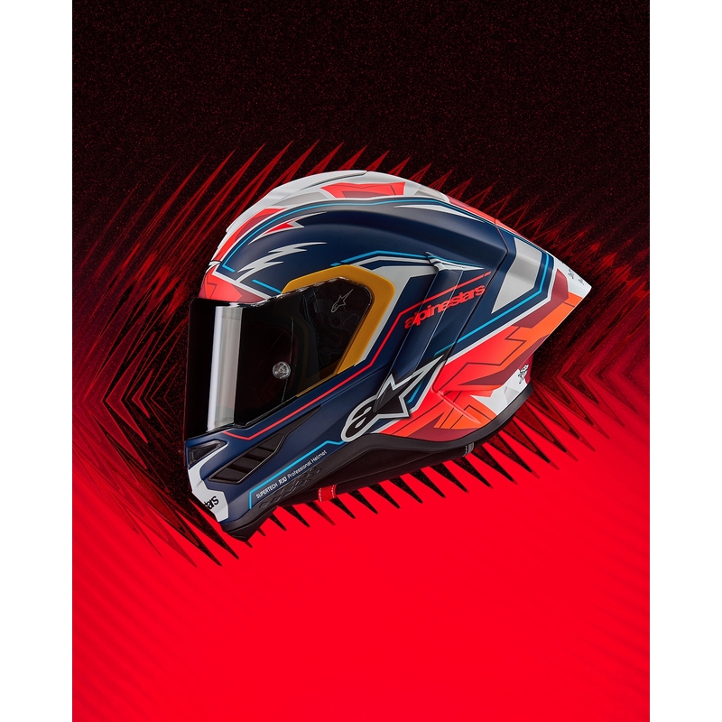 Alpinestars Supertech R-10 Limited Edition Pedro Acosta motociklistička kaciga s punim licem Mat plavo-crveno-bijela