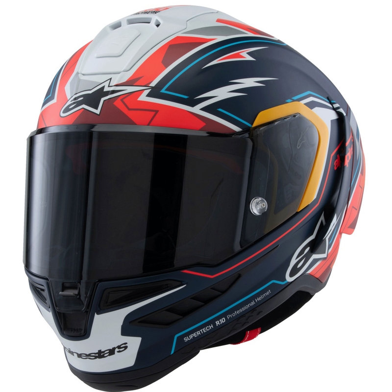 Alpinestars Supertech R-10 Limited Edition Pedro Acosta motociklistička kaciga s punim licem Mat plavo-crveno-bijela