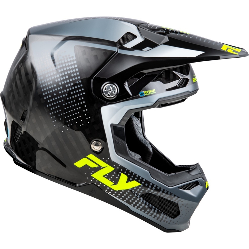 FLY Racing Formula S karbonska kaciga za motocros sivo-fluo žuta