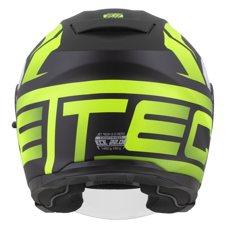 Cassida Jet Tech 2.0 RoTo Open Face motociklistička kaciga Mat crno-fluo žuto-bijela