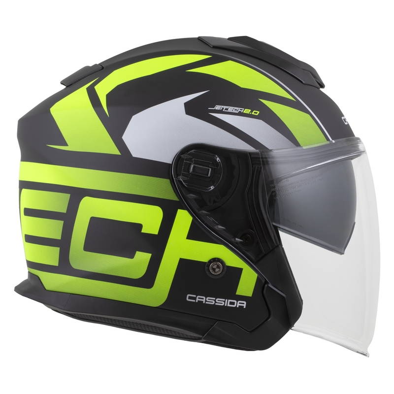 Cassida Jet Tech 2.0 RoTo Open Face motociklistička kaciga Mat crno-fluo žuto-bijela