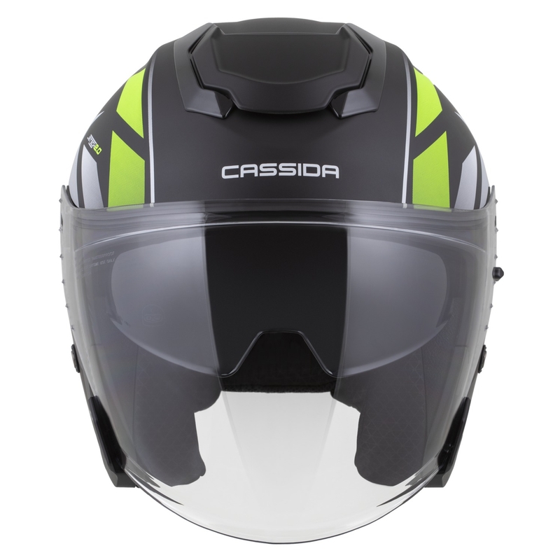 Cassida Jet Tech 2.0 RoTo Open Face motociklistička kaciga Mat crno-fluo žuto-bijela