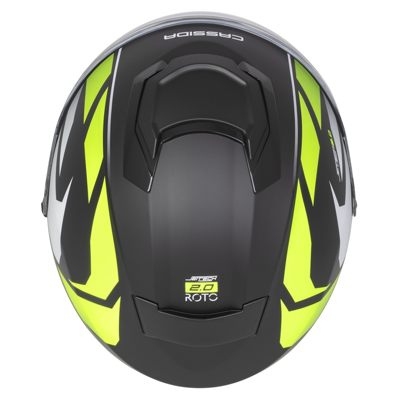 Cassida Jet Tech 2.0 RoTo Open Face motociklistička kaciga Mat crno-fluo žuto-bijela