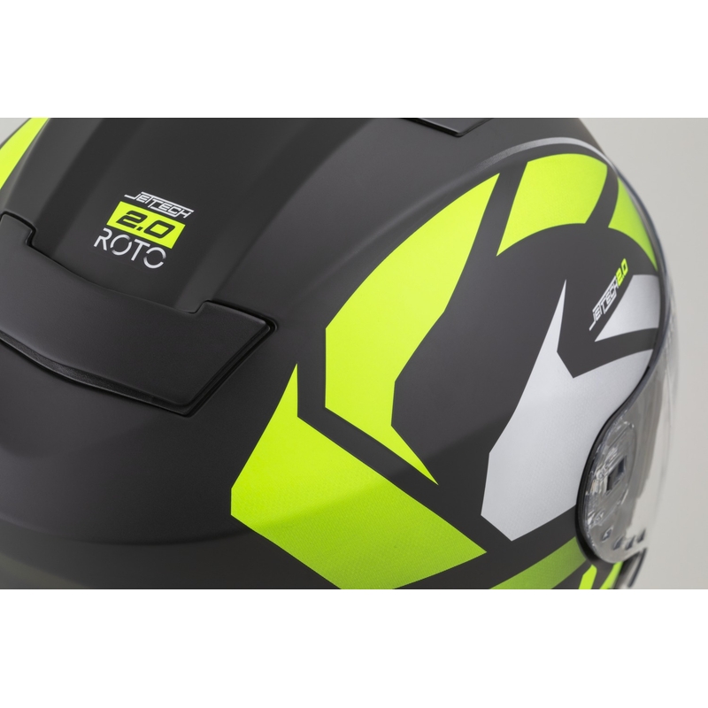 Cassida Jet Tech 2.0 RoTo Open Face motociklistička kaciga Mat crno-fluo žuto-bijela
