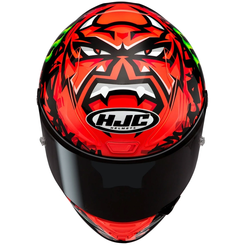 Motociklistička kaciga koja pokriva cijelo lice HJC RPHA 1 Quartararo Replica II MC1 crveno-crno-bijelo-zeleno