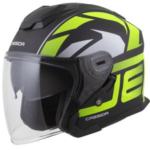 Cassida Jet Tech 2.0 RoTo Open Face motociklistička kaciga Mat crno-fluo žuto-bijela