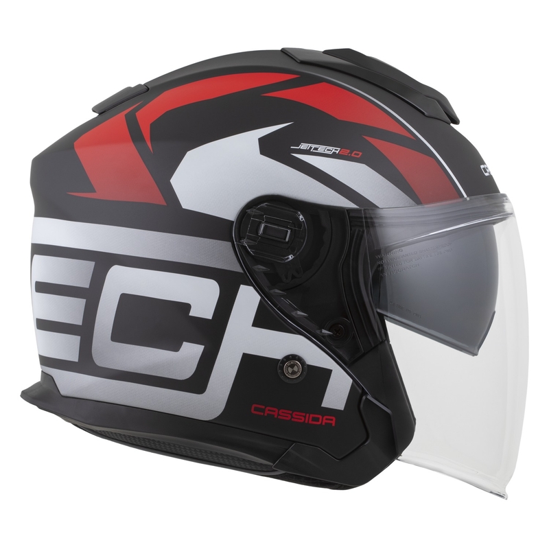 Cassida Jet Tech 2.0 RoTo otvorena motociklistička kaciga mat crno-crveno-bijela