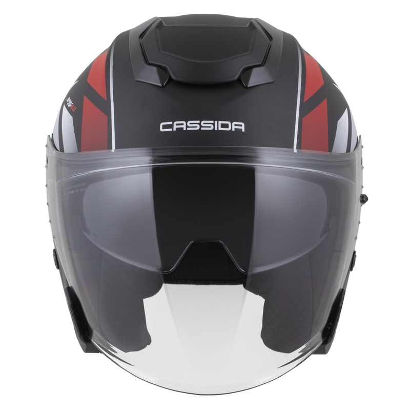 Cassida Jet Tech 2.0 RoTo otvorena motociklistička kaciga mat crno-crveno-bijela