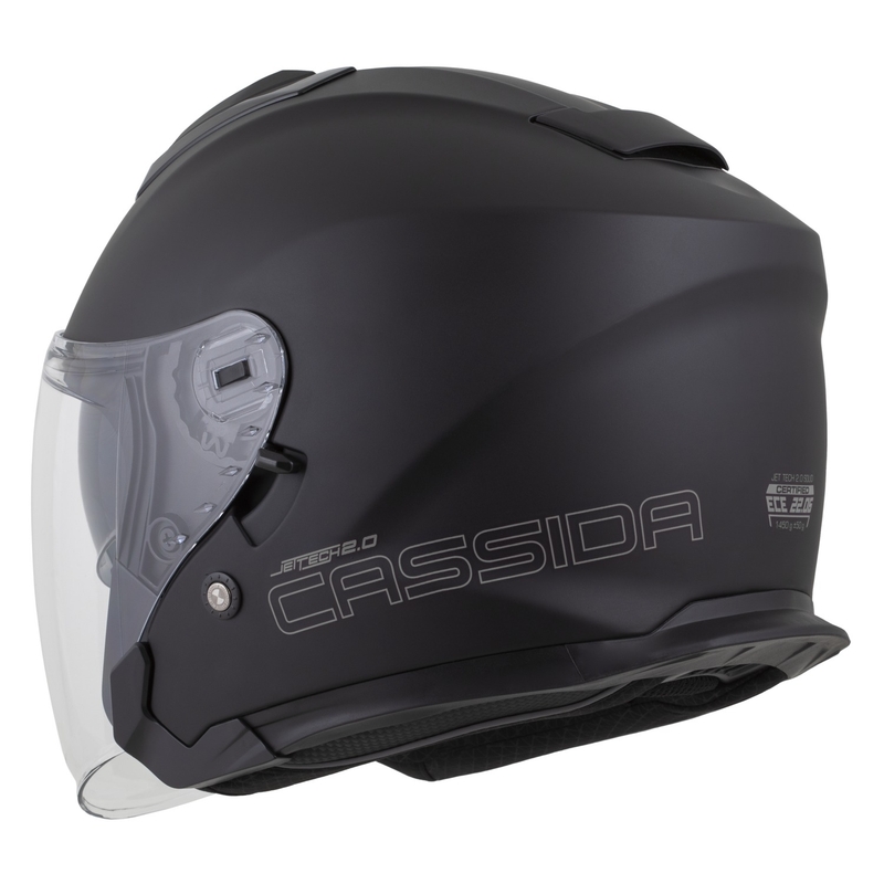 Cassida Jet Tech 2.0 jednobojna motociklistička kaciga s otvorenim licem mat crno-siva