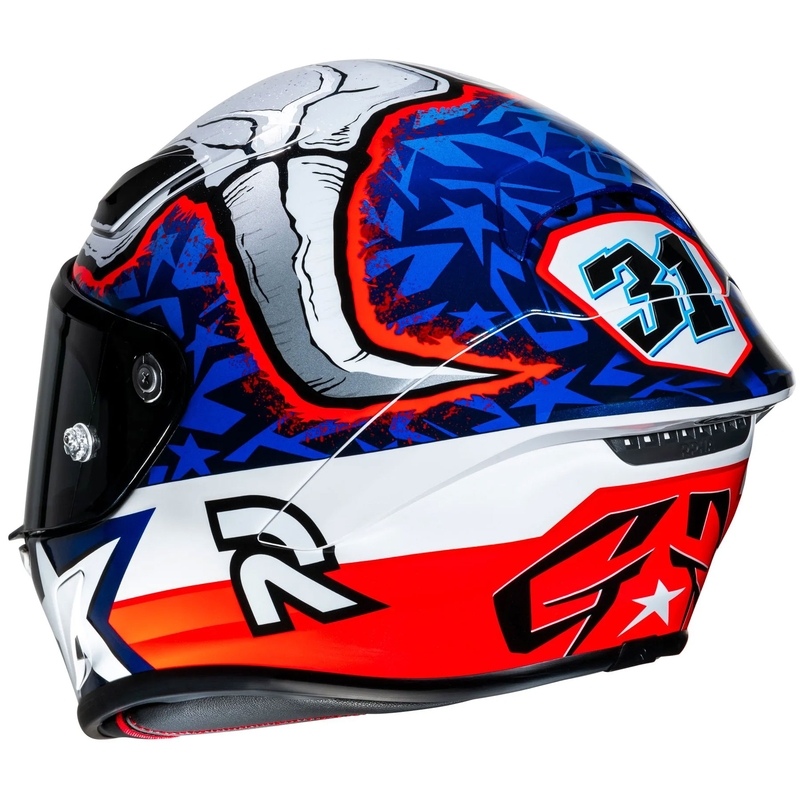 Motociklistička kaciga koja pokriva cijelo lice HJC RPHA 1 Garrett Gerloff Replica MC21 bijelo-plavo-crvena