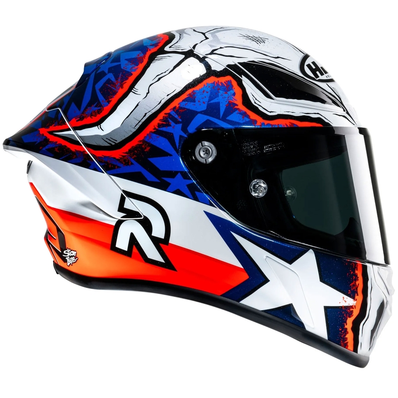 Motociklistička kaciga koja pokriva cijelo lice HJC RPHA 1 Garrett Gerloff Replica MC21 bijelo-plavo-crvena