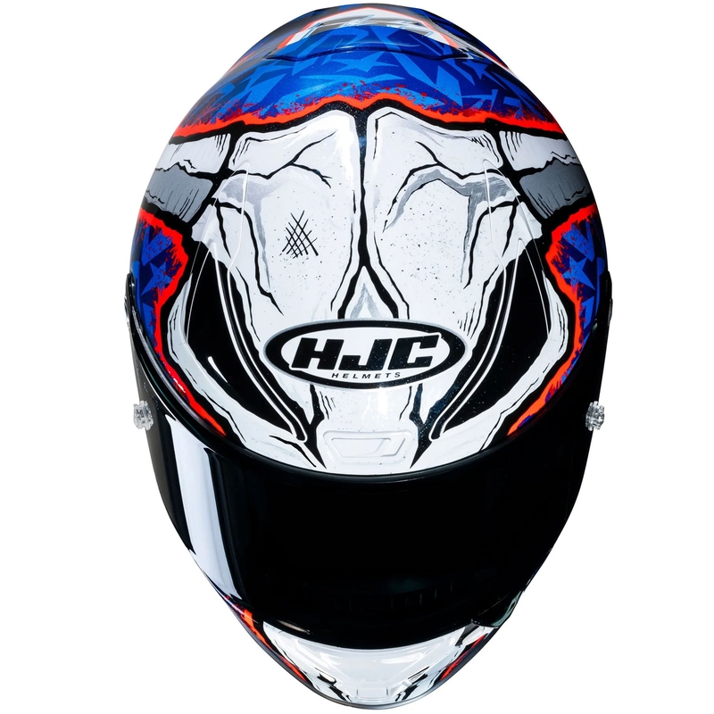 Motociklistička kaciga koja pokriva cijelo lice HJC RPHA 1 Garrett Gerloff Replica MC21 bijelo-plavo-crvena