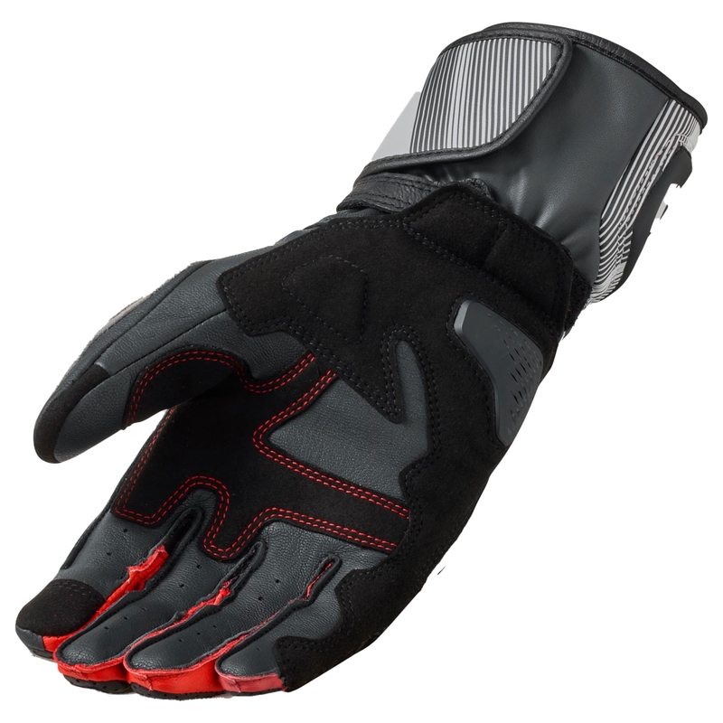 Revit Metis 2 moto rukavice svijetlo sive - fluo crvene