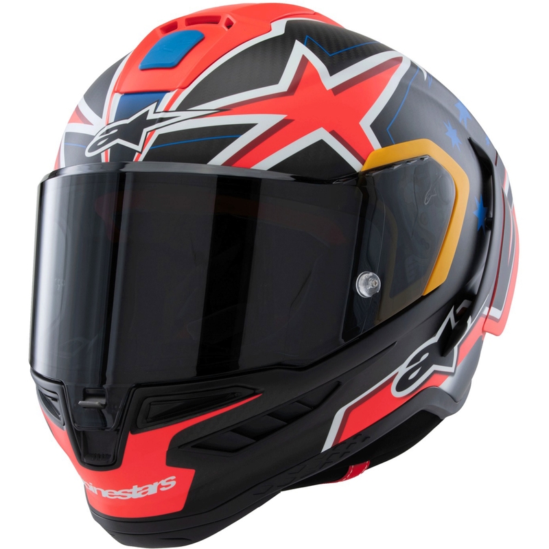 Alpinestars Supertech R10 ograničeno izdanje Jack Miller motociklistička kaciga s punim licem Mat Carbon crveno-plavo-žuto-bijela