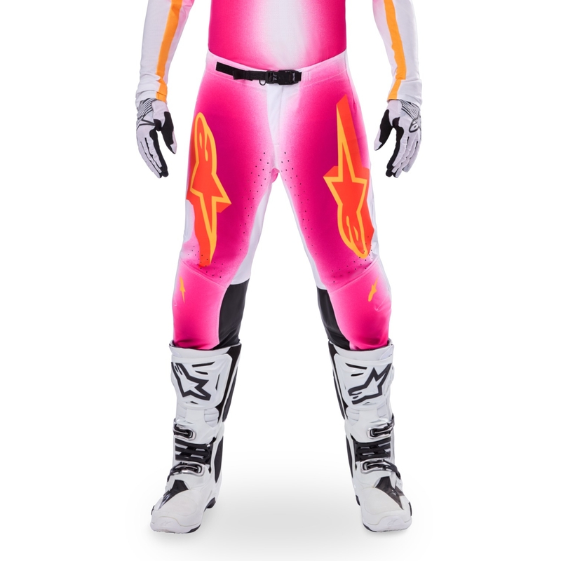 Alpinestars Supertech Limited Edition MIG Fluo motocross hlače ružičasto-bijelo-narančaste
