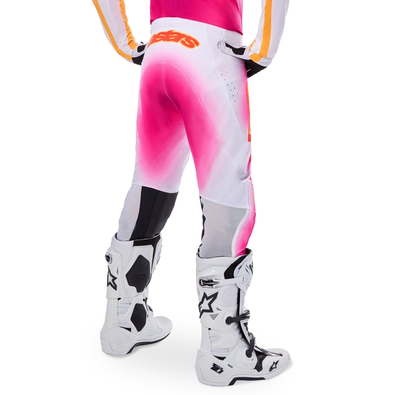 Alpinestars Supertech Limited Edition MIG Fluo motocross hlače ružičasto-bijelo-narančaste