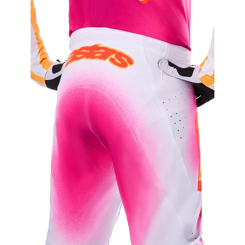 Alpinestars Supertech Limited Edition MIG Fluo motocross hlače ružičasto-bijelo-narančaste