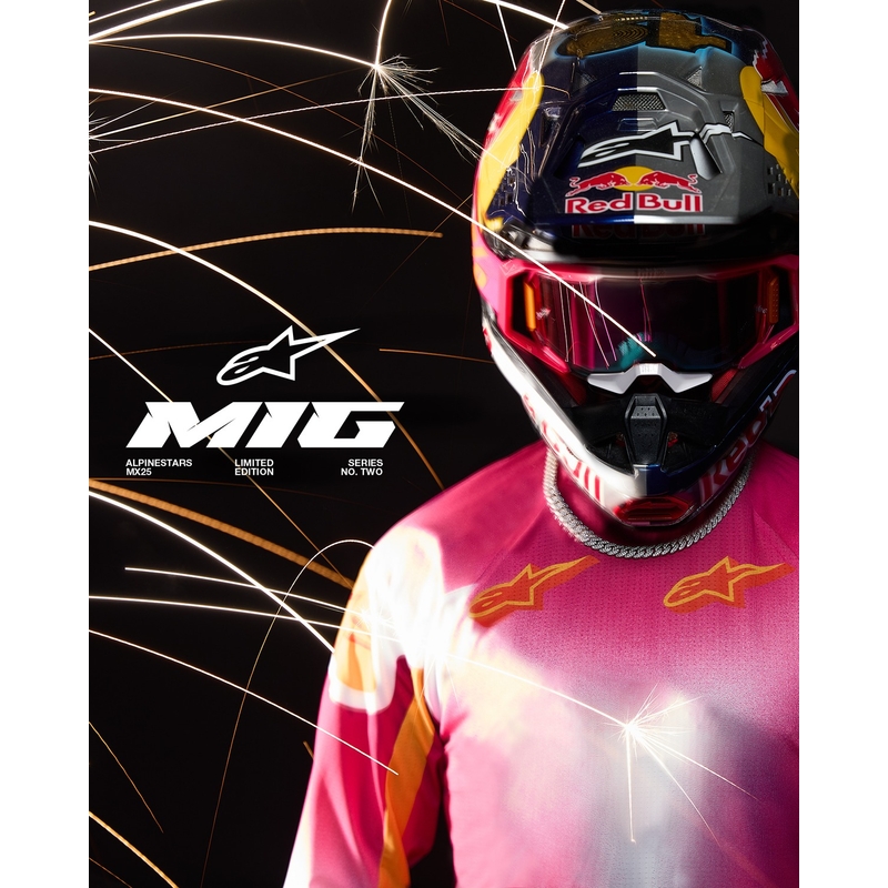 Alpinestars Supertech Limited Edition MIG Fluo motocross hlače ružičasto-bijelo-narančaste