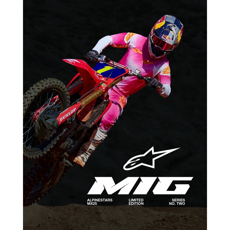 Alpinestars Supertech Limited Edition MIG Fluo motocross hlače ružičasto-bijelo-narančaste