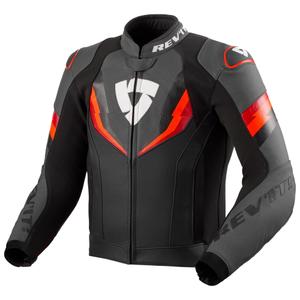 Revit Quantum 3 crno-fluo crvena kožna motociklistička jakna