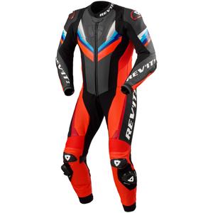 Revit Quantum 3 motociklističko kožno odijelo fluo crveno-crno