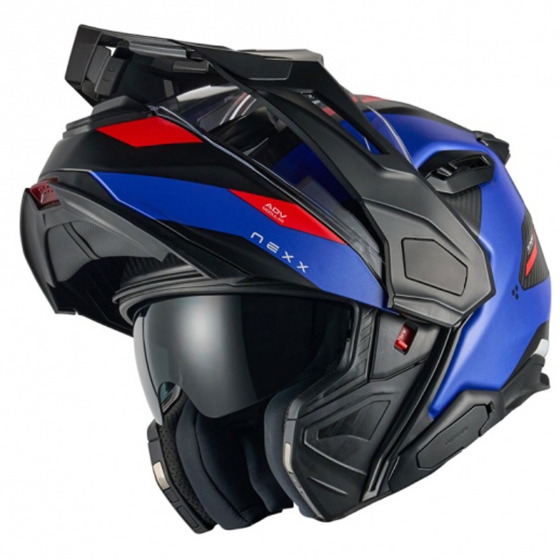 Motociklistička kaciga na preklop Nexx X.Lifecountry Terra mat plavo-crvena rasprodaja