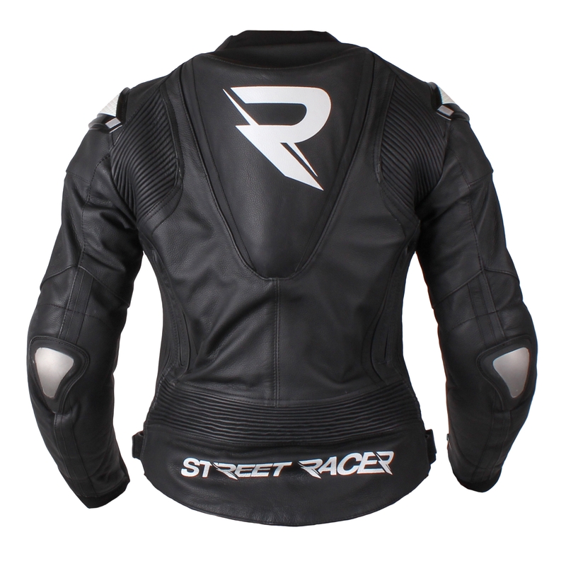 Ženska motociklistička jakna Street Racer Adrianne crno-bijela rasprodaja