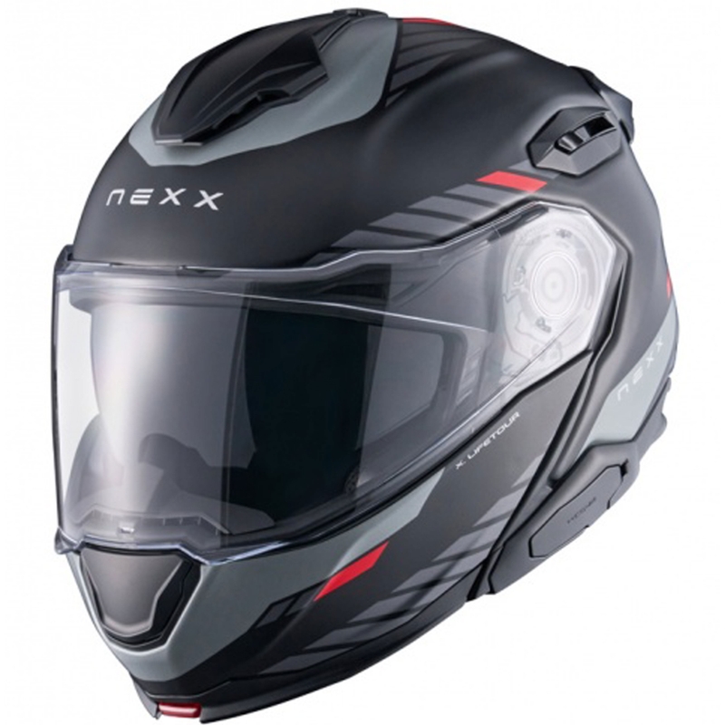 Motociklistička kaciga na preklop Nexx X.Lifetour Globe mat crno-crvena rasprodaja