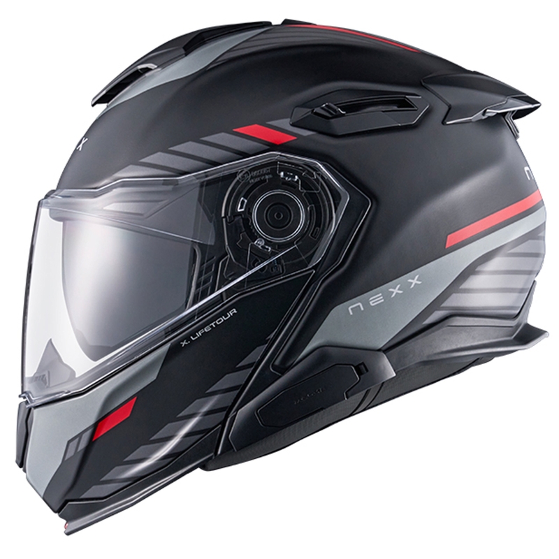 Motociklistička kaciga na preklop Nexx X.Lifetour Globe mat crno-crvena rasprodaja