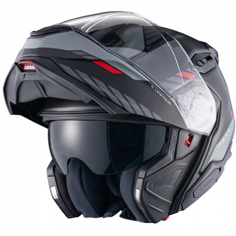 Motociklistička kaciga na preklop Nexx X.Lifetour Globe mat crno-crvena rasprodaja