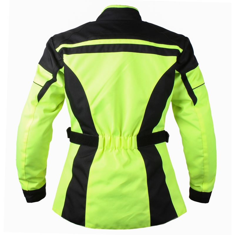 Ženske motociklističke jakne RSA Paulina crno-fluo žute boje rasprodaja