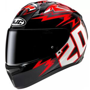 Motociklistička kaciga koja pokriva cijelo lice HJC C10 Diablo Mask MC1 crno-crveno-bijela
