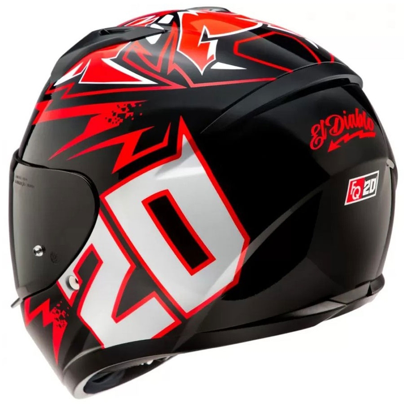 Motociklistička kaciga koja pokriva cijelo lice HJC C10 Diablo Mask MC1 crno-crveno-bijela