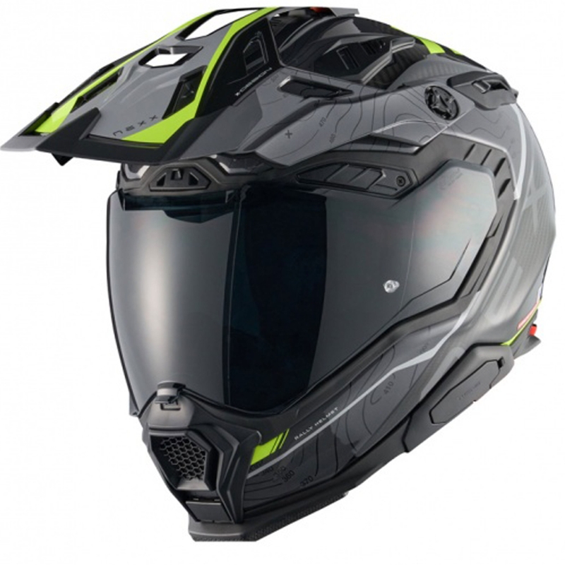 Enduro moto kaciga Nexx X.WED3 Furka sivo-fluo žuta